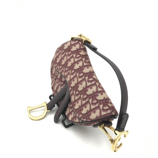 Christian Dior - Oblique Saddle Bag Burgundy Mini - Image 3