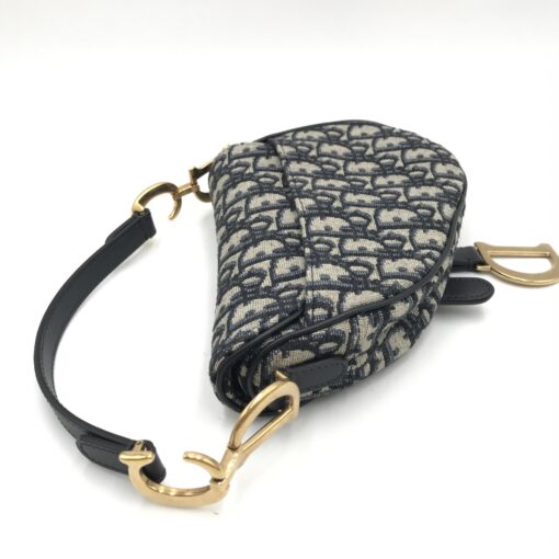 Christian Dior - Navy Canvas Saddle Bag - Image 3