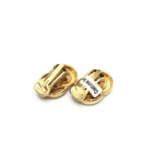 Celine - Gold tone double round motif earrings - Image 3
