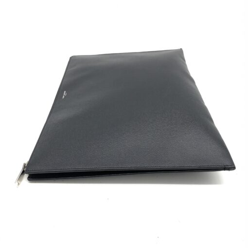 Yves Saint Laurent - Black leather zip portfolio clutch - Image 3