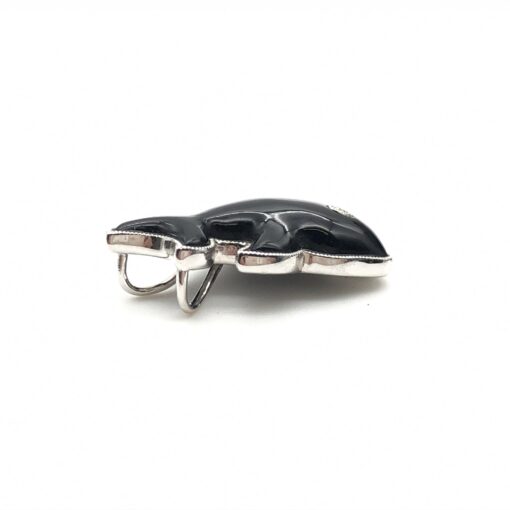 No brand - Orca motif 1P diamond pendant, 18K White Gold - Image 3
