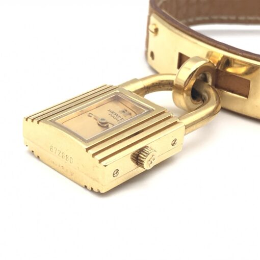 Hermès - Kelly Gold Dial Watch, Quartz, Waterproof, GP/Leather - Image 3