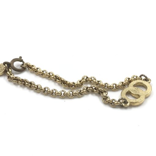 Celine - Gold Plated Chain Bracelet With Logo Charm - Image 3