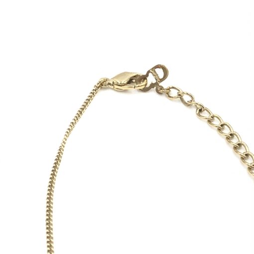 Christian Dior - Dolphin Motif Rhinestone Gold Plated Necklace - Image 3