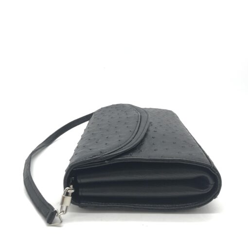 No brand - Black Ostrich Leather Bag - Image 3