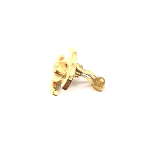 Chanel - Gold PLated CC Turnlock Clip-On Earrings - Image 3