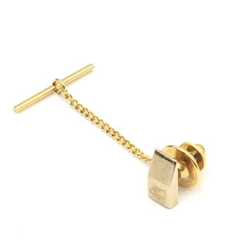 Christian Dior - Gold Tone Tie Tac With Chain - Image 3
