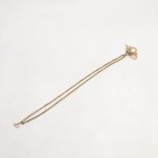 Christian Dior - Vintage Gold Plated Logo Charm Necklace - Image 3