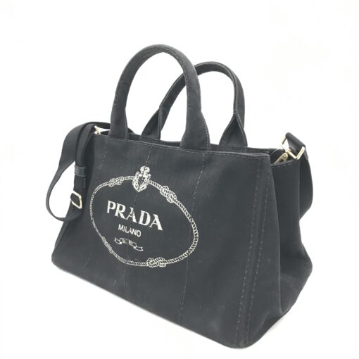 Prada - Black canvas canapa tote bag - Image 3