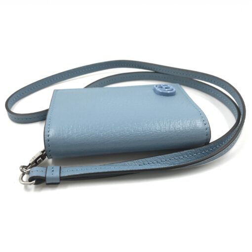 Gucci - Light blue leather pass case with strap - Image 3