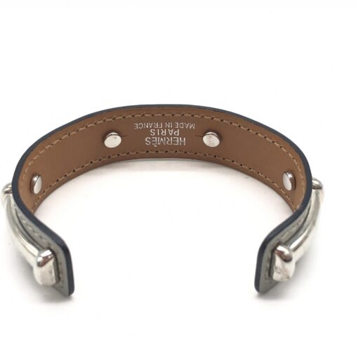 Hermès - Leather cuff bracelet with silver accents - Image 3