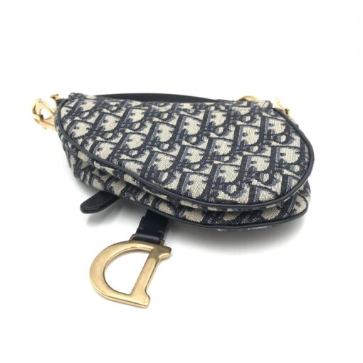 Christian Dior - Navy Canvas Saddle Bag - Image 4