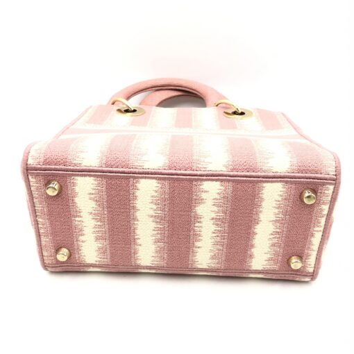 Christian Dior - Pink Canvas Medium Lady D-Lite Bag - Image 4