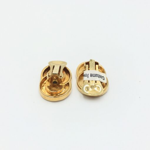 Celine - Gold tone double round motif earrings - Image 4