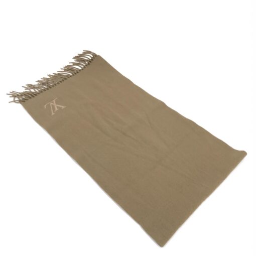 Louis Vuitton - Beige cashmere scarf with logo - Image 4