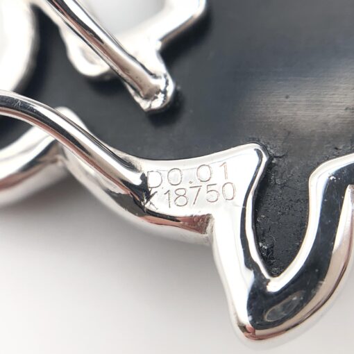 No brand - Orca motif 1P diamond pendant, 18K White Gold - Image 4