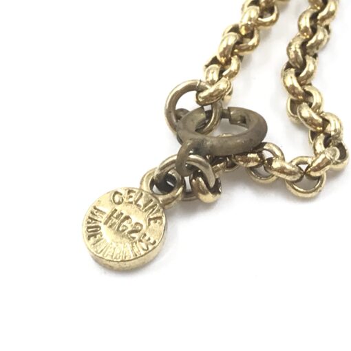 Celine - Gold Plated Chain Bracelet With Logo Charm - Image 4