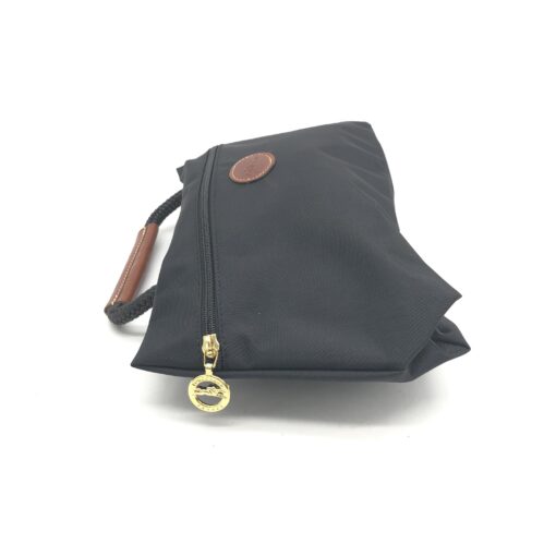 Longchamp - Nylon Cosmetic Bag With Leather Handle - Image 4