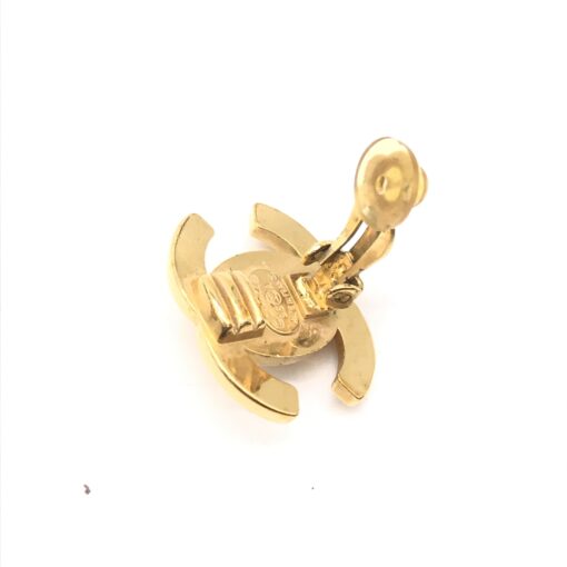 Chanel - Gold PLated CC Turnlock Clip-On Earrings - Image 4