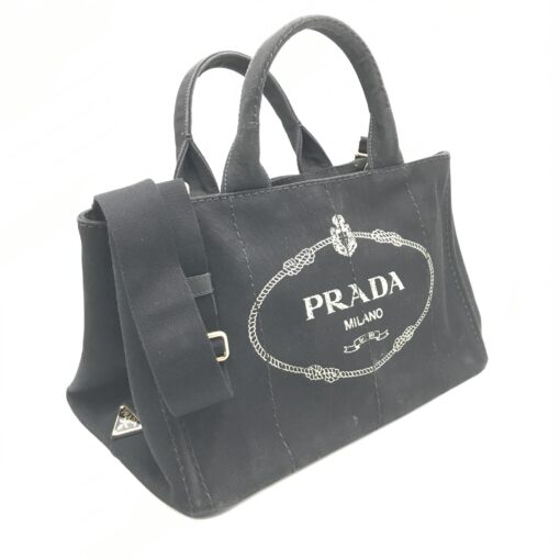 Prada - Black canvas canapa tote bag - Image 4
