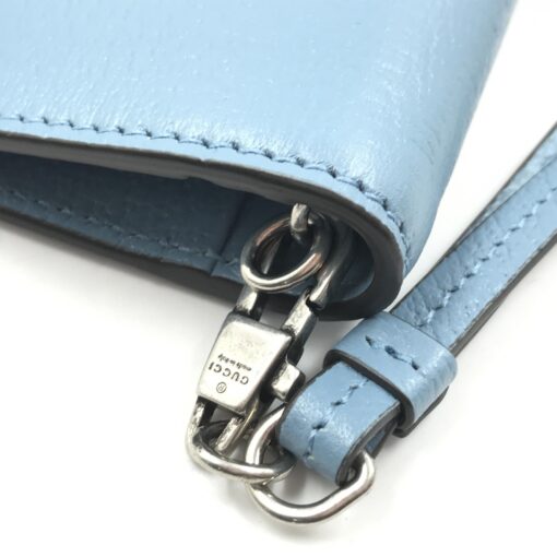 Gucci - Light blue leather pass case with strap - Image 4