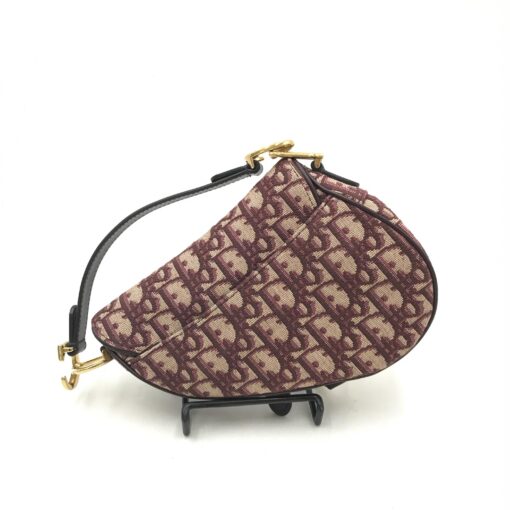 Christian Dior - Oblique Saddle Bag Burgundy Mini - Image 5