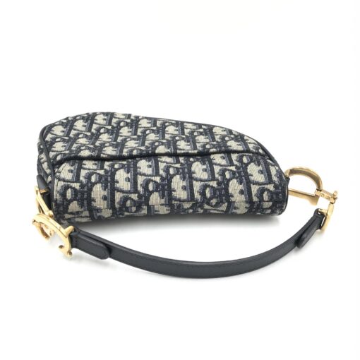 Christian Dior - Navy Canvas Saddle Bag - Image 5