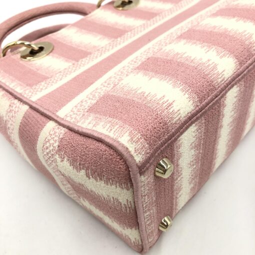 Christian Dior - Pink Canvas Medium Lady D-Lite Bag - Image 5