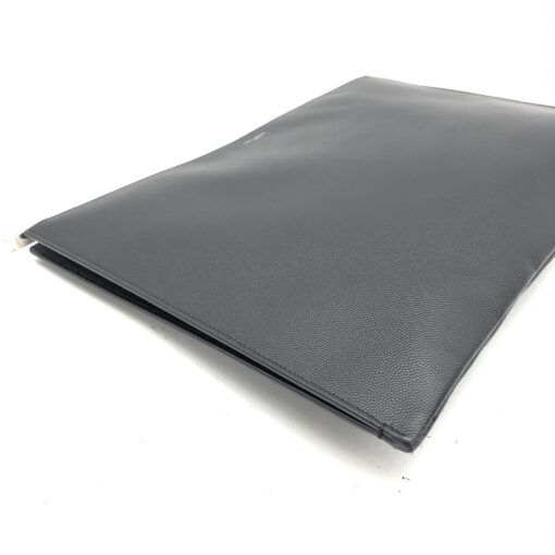 Yves Saint Laurent - Black leather zip portfolio clutch - Image 5