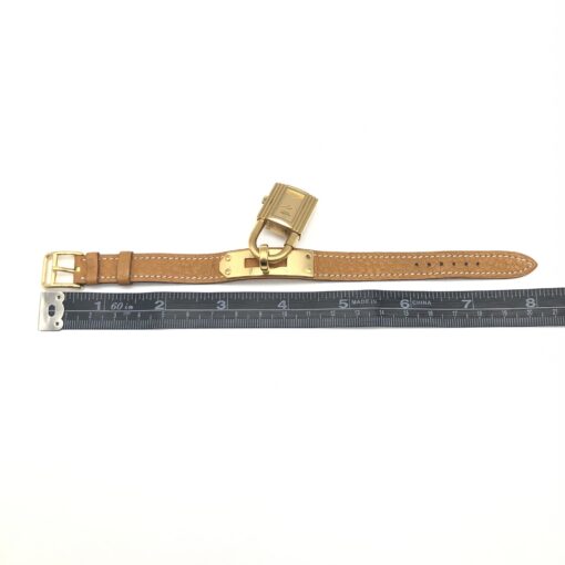Hermès - Kelly Gold Dial Watch, Quartz, Waterproof, GP/Leather - Image 5