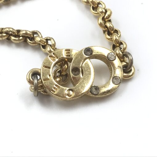 Celine - Gold Plated Chain Bracelet With Logo Charm - Image 5