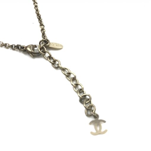 Chanel - Coco Mark Mademoiselle Camellia Flower Round Hologram Black Necklace - Image 5