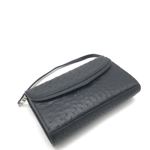 No brand - Black Ostrich Leather Bag - Image 5