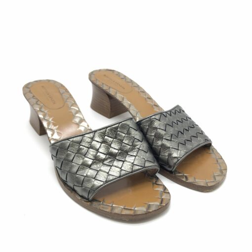Bottega Veneta - Intrecciato Sandals in Metallic Color French Size 37 - Image 5