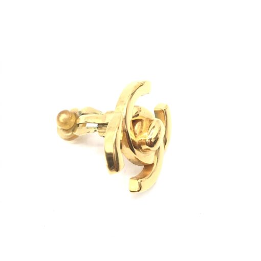 Chanel - Gold PLated CC Turnlock Clip-On Earrings - Image 5
