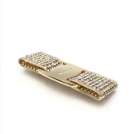 Salvatore Ferragamo - Gold tone brooch with rhinestones - Image 5