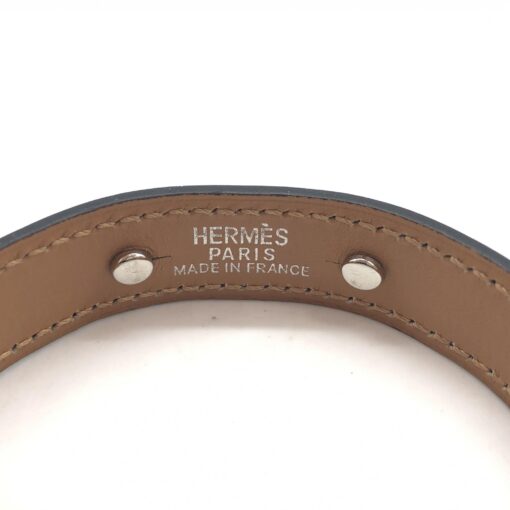 Hermès - Leather cuff bracelet with silver accents - Image 5