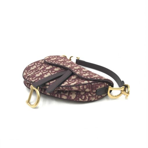 Christian Dior - Oblique Saddle Bag Burgundy Mini - Image 6