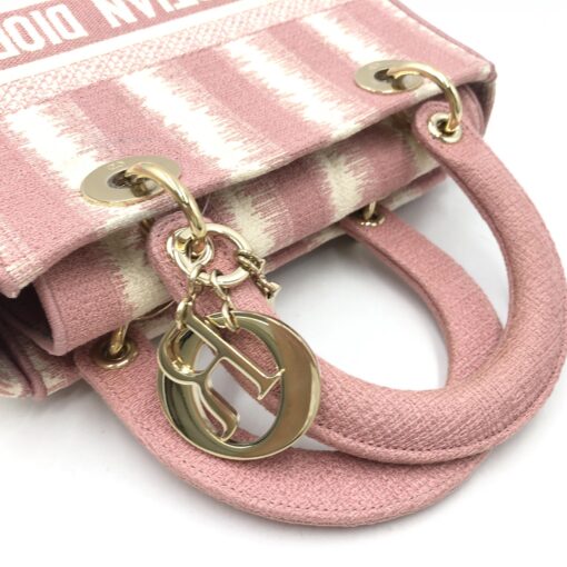 Christian Dior - Pink Canvas Medium Lady D-Lite Bag - Image 6
