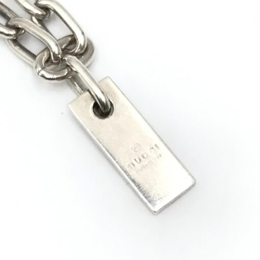 Gucci - Sterling Silver Logo Plate Chain Bracelet - Image 6