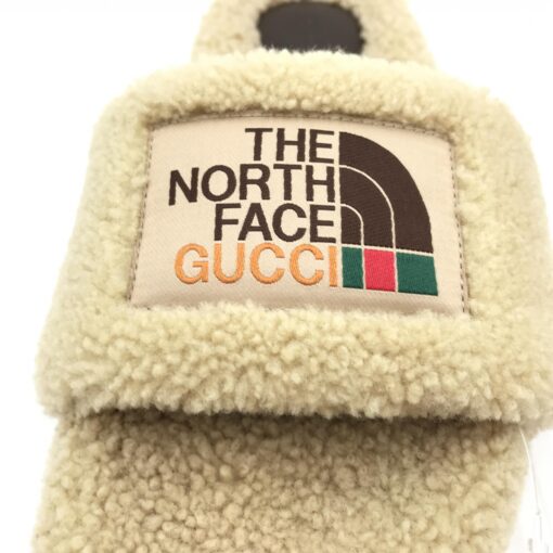 Gucci - North Face collaboration shearling slide sandals - Image 6