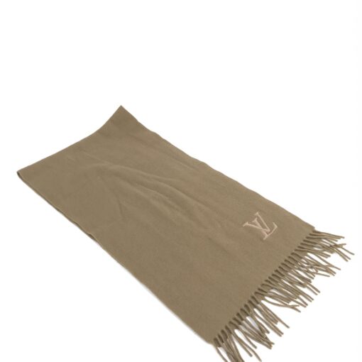Louis Vuitton - Beige cashmere scarf with logo - Image 6