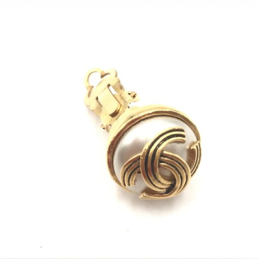 Chanel - Faux Pearl Signature Clip-On Earrings - Image 6