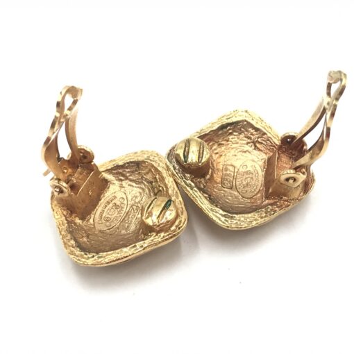 Chanel -  Coco Mark Diamond Shaped Earrings, Gold Plated - Image 6