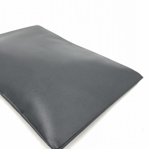 Yves Saint Laurent - Black leather zip portfolio clutch - Image 6