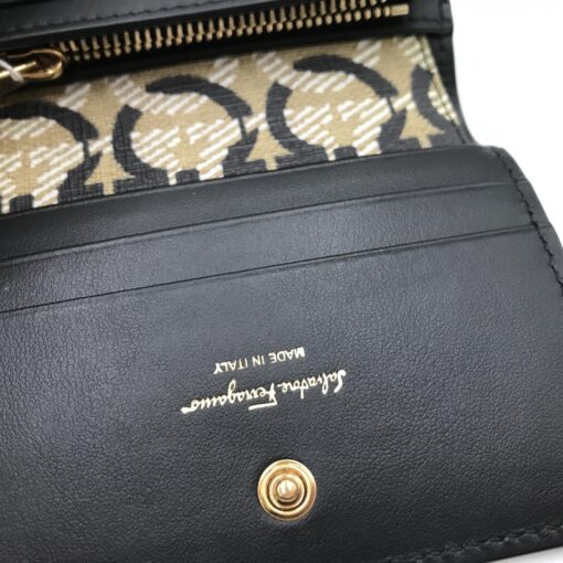 Salvatore Ferragamo -  Gancini Bi-Fold Wallet Black - Image 6