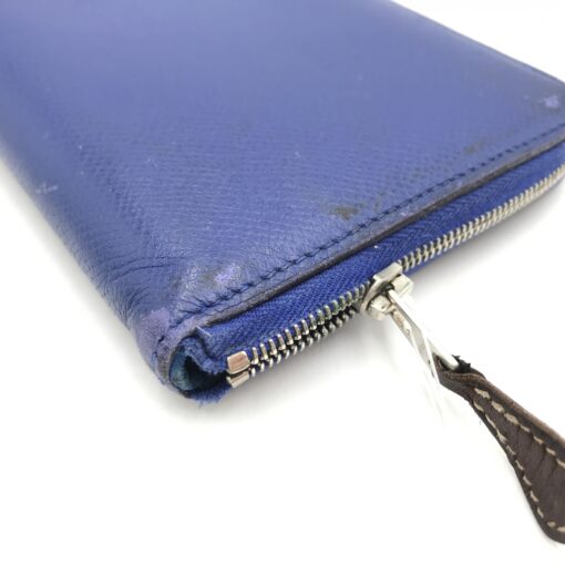 Hermès - Blue Long Zippered Leather Wallet - Image 6