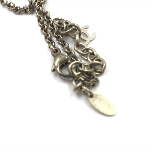 Chanel - Coco Mark Mademoiselle Camellia Flower Round Hologram Black Necklace - Image 6