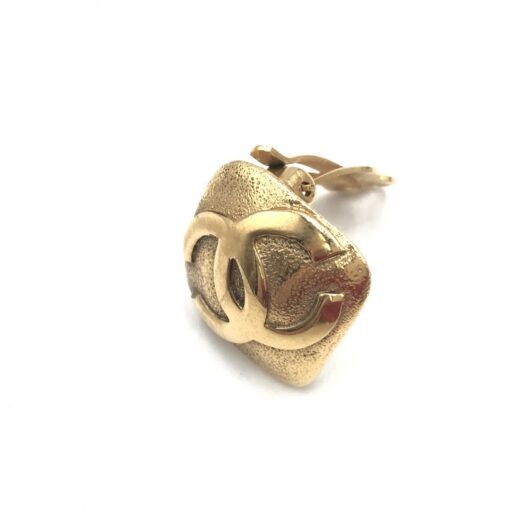 Chanel -  Coco Mark Diamond Shaped Earrings, Gold Plated - Image 7
