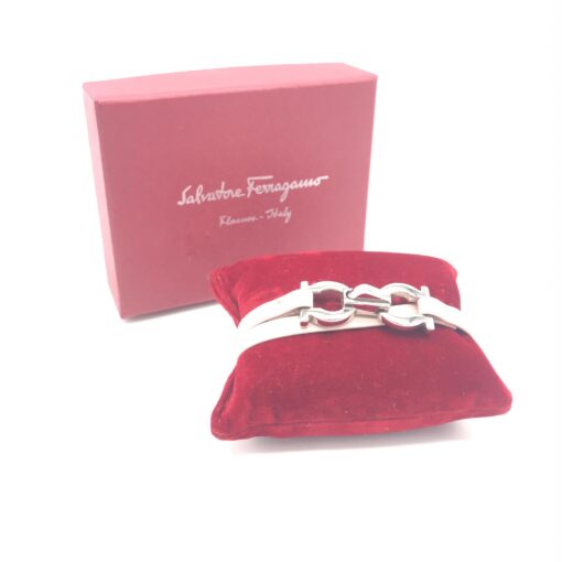 Salvatore Ferragamo - Gancini Bracelet, Pink leather - Image 7